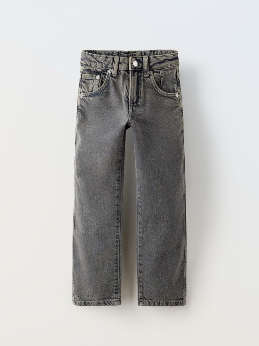 NWT Zara 7Y straight fit denim jeans pants blue gray